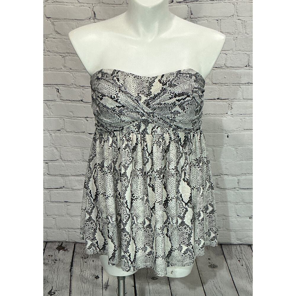 Torrid Women's Mesh Strapless Twisted Babydoll Tunic Top (Size 1)